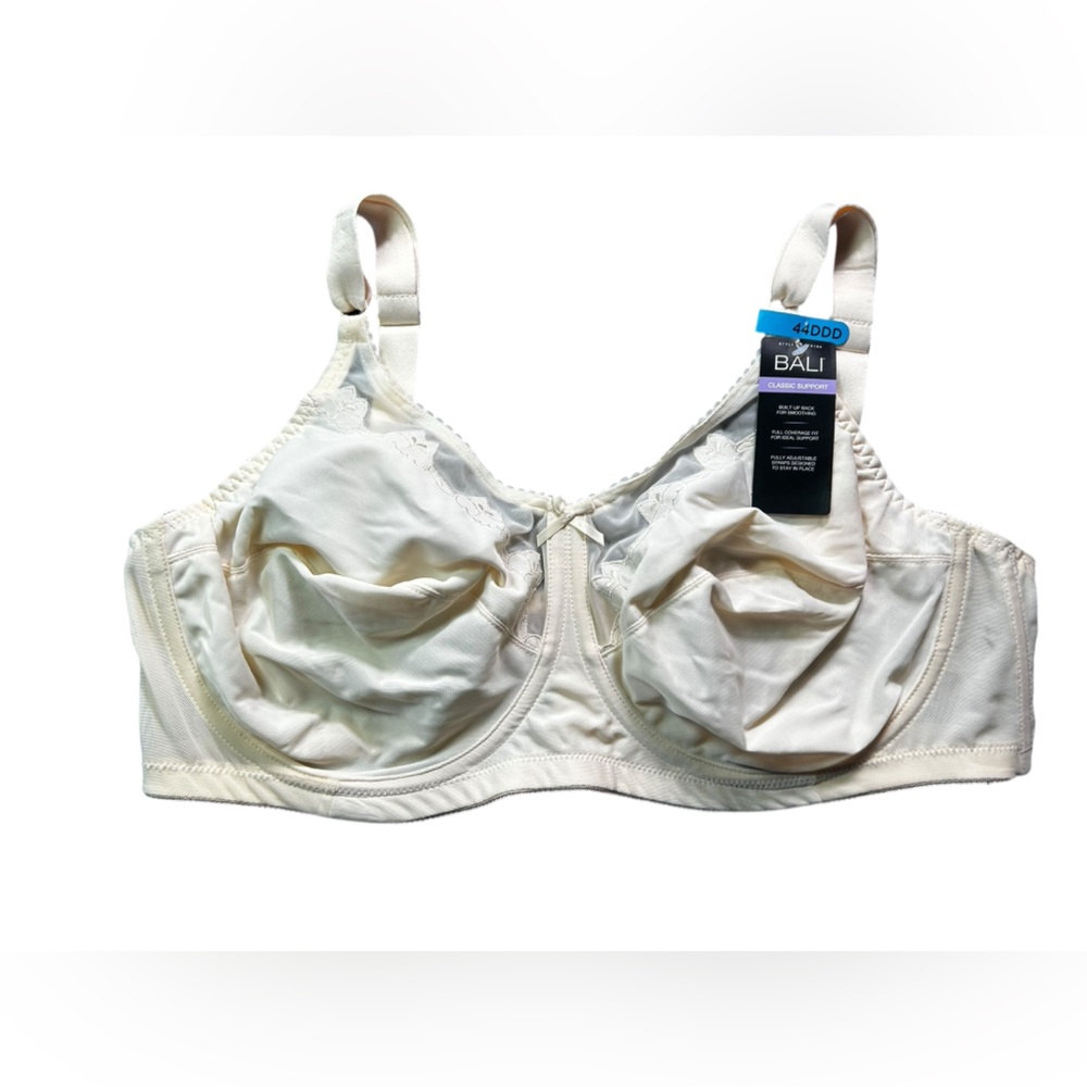 BALI ivory classic support underwire unpadded bra size 44DDD style DF0180 NWT